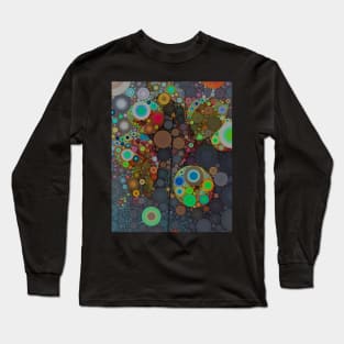 Circles on Gray Long Sleeve T-Shirt